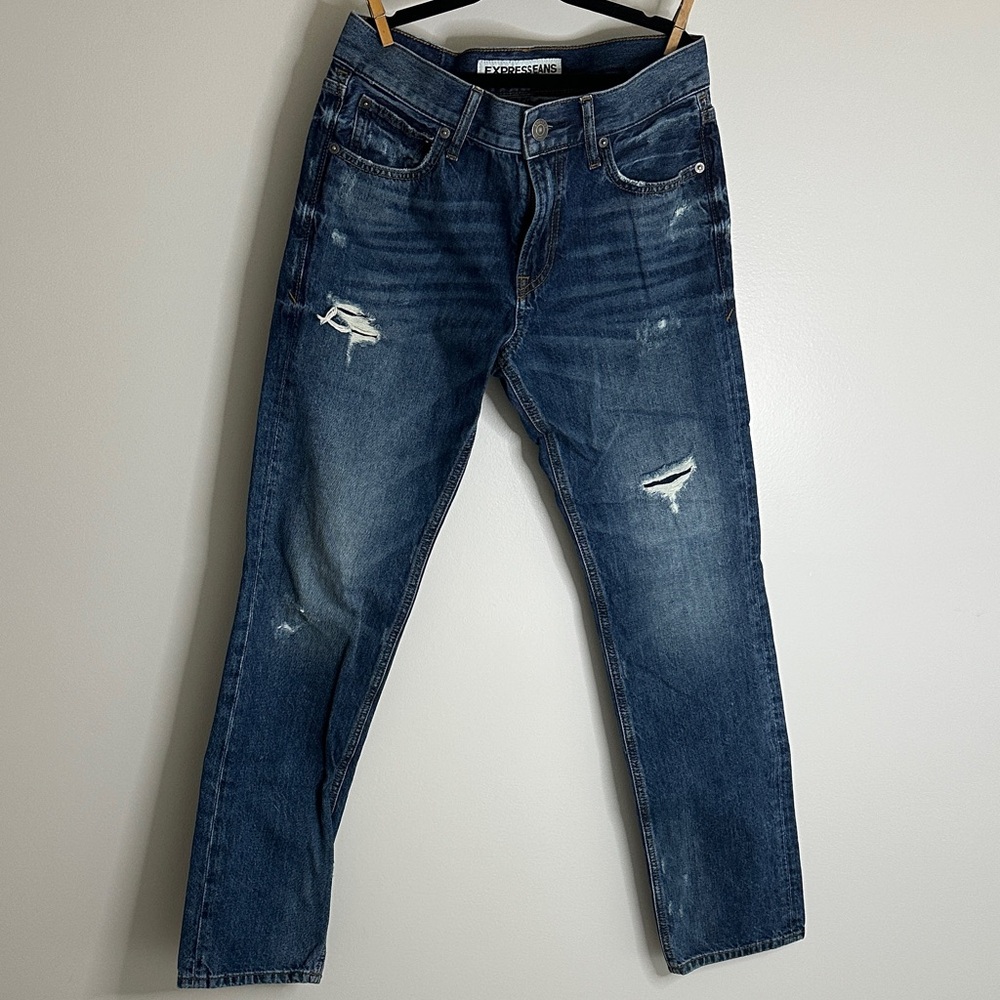 Men's Express Blue Distressed Jeans Slim Fit (2/$20)